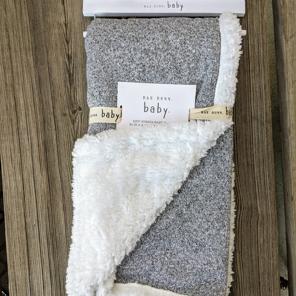 Rae Dunn Other Rae Dunn Knit Sherpa Baby Blanket Nwt Poshmark